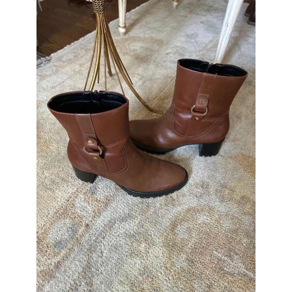 Rockport Brown Leather Brass horsebit Boots 8.5